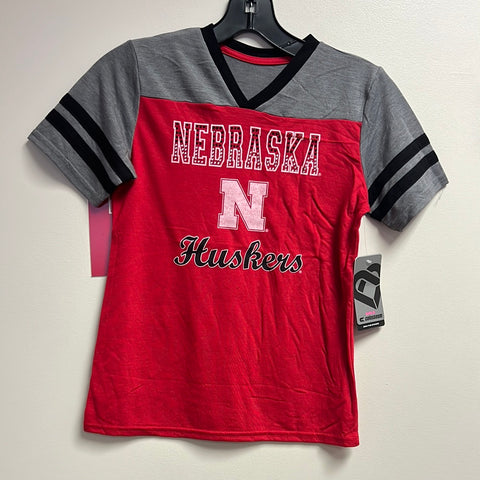 Colosseum Girls Husker Summer Vneck S/S Tee