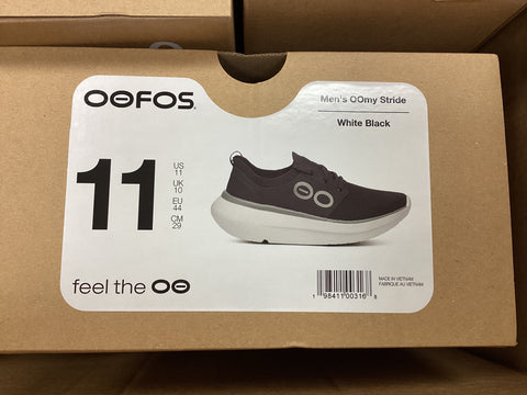 Oofos OOmy Stride Shoe White Black