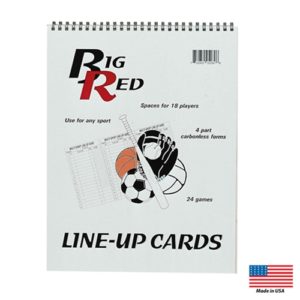 Blazer 18 Player/24 Game- Baseball/Softball Line-Up Card Book